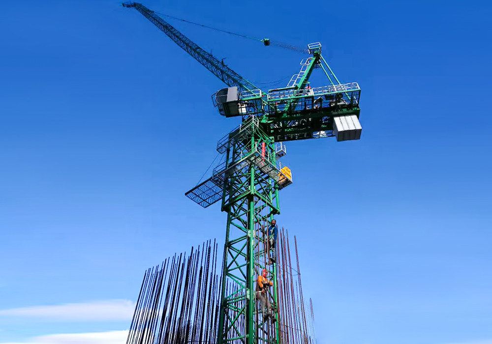 Qtd80 Luffing-Jib Tower Crane 6T Jib Länge 40 m